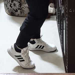 Adidas mid tops,white